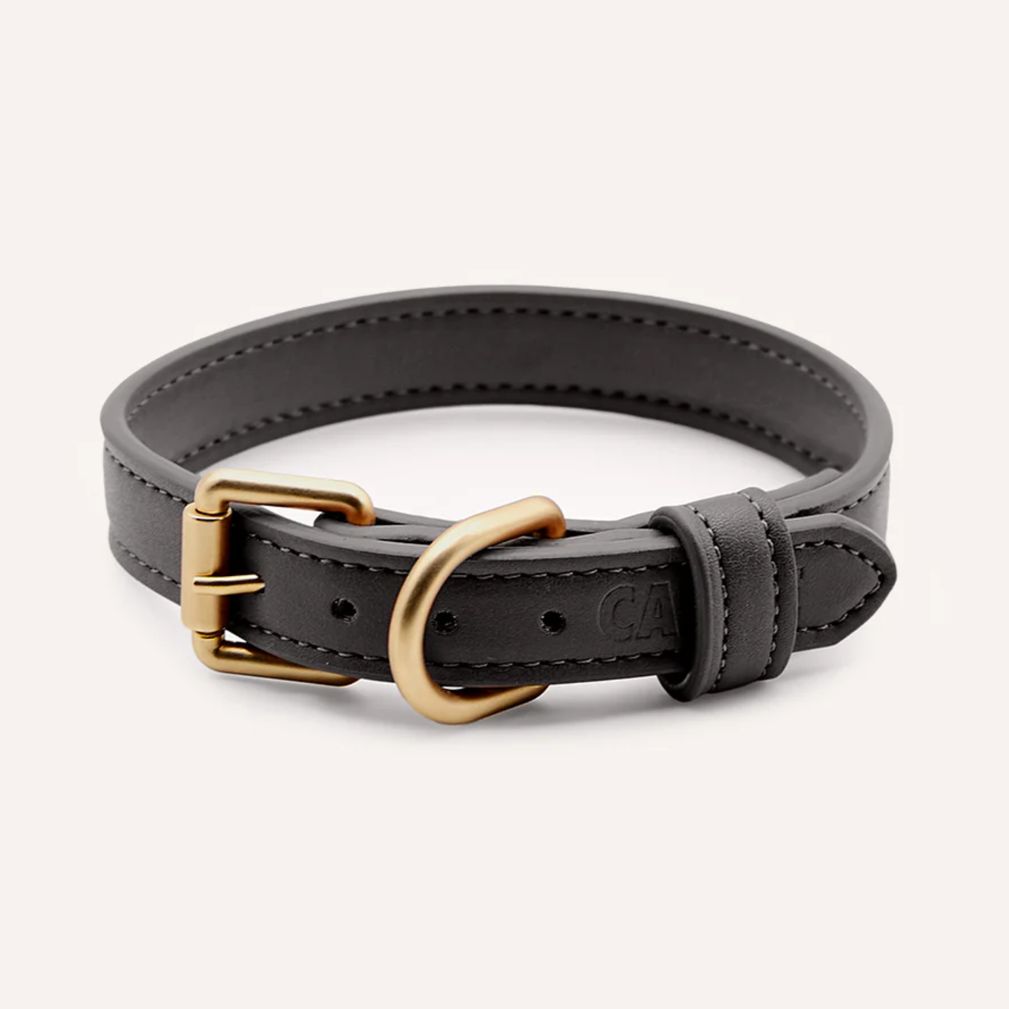 Coleira preta para cão em material sintético premium, em Lignify®