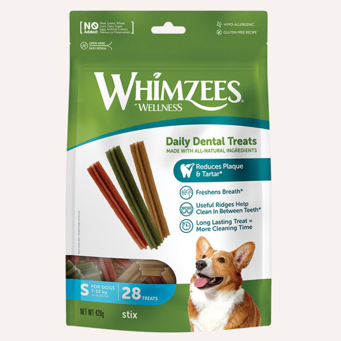 Snacks Dentários Naturais Stix para Cães
